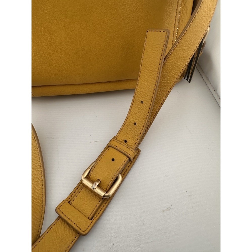 Diane Von Furstenberg DVF Yellow Leather Crossbody Purse Tassel Travel Colorful - Picture 5 of 9